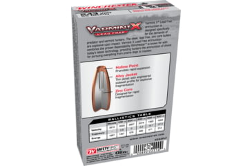 Image of Winchester Varmint X RIFLE LEAD FREE .243 Winchester 55 grain Zink Core Hollow Point Centerfire Rifle Ammo, 20 Rounds, X243PLF