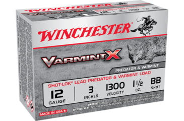 Image of Winchester Varmint X Shotshell 12 Gauge 1 1/2 oz 3in Centerfire Shotgun Ammo, 10 Rounds, X123VBB