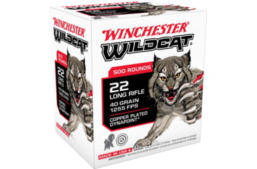 Image of Winchester Wildcat .22 Long Rifle 40 Grain Copper Plated Rimfire Ammo, 500 Rounds, WW22LRB
