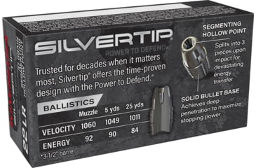 Image of Winchester Win Ammo Silvertip .22lr 37 gr. Hp Silvertip 50-pack, W22LRST