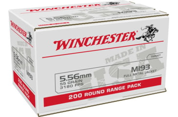 Image of Winchester USA, .223 Remington/5.56x45mm, 55 Grain, Full Metal Jacket, Brass Cased, Centerfire Rifle Ammo Case, 800 Rounds