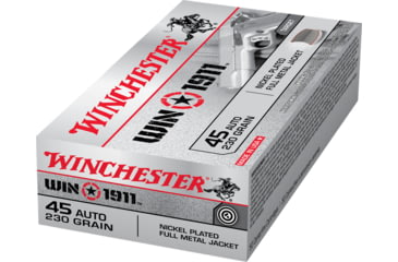 Image of Winchester WIN1911 .45 ACP 230 grain Full Metal Jacket Centerfire Pistol Ammo, 50 Rounds, X45T