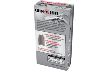 Image of Winchester WIN1911 .45 ACP 230 grain Full Metal Jacket Centerfire Pistol Ammo, 50 Rounds, X45T