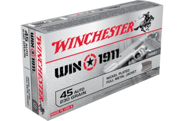 Image of Winchester WIN1911 .45 ACP 230 grain Full Metal Jacket Centerfire Pistol Ammo, 50 Rounds, X45T