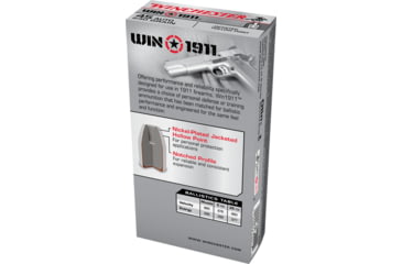 Image of Winchester WIN1911 .45 ACP 230 grain Jacketed Hollow Point Centerfire Pistol Ammo, 50 Rounds, X45P