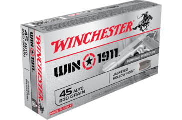 Image of Winchester WIN1911 .45 ACP 230 grain Jacketed Hollow Point Centerfire Pistol Ammo, 50 Rounds, X45P