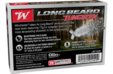 Image of Winchester Long Beard 12 Gauge 2 1/4 oz 3in Shotgun Ammo, #9, 5 Rounds, lbt1239