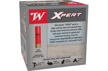Image of Winchester Xpert Hi-Veloctiy Steel 28 Gauge 3/4 oz 3 in Shotgun Ammo, #4, 25 Rounds, Red, WEXP2834