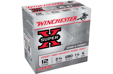 Image of Winchester Xpert Steel 12 Gauge 1.12 oz 2.75in #6.5 Shotgun Ammo, 25 Rounds, WE12GTH65
