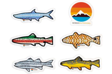 Image of Wingo Outdoors Decal Stickers, 6-Pack, W-DEC-FIS-6PK