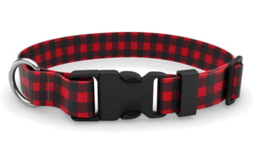 Image of Wingo Outdoors Artisan Dog Collar, Buffalo Check Red, Large/XLarge, W-COL-138-LXL
