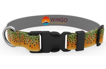 Image of Wingo Outdoors Artisan Dog Collar, Brown Trout, Small/Medium, W-COL-123-SMD