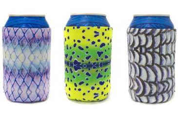 Image of Wingo Outdoors Fish Skin Can Cooler 3-Pack, Bonefish/Mahi Mahi/Tarpon, Standard Can, W-CAN-SAL-3PK