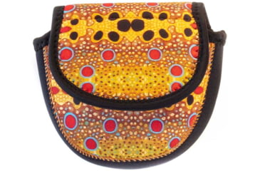 Image of Wingo Outdoors Fish Skin Reel Case, Brown Trout, Large, W-RLC-104-LG