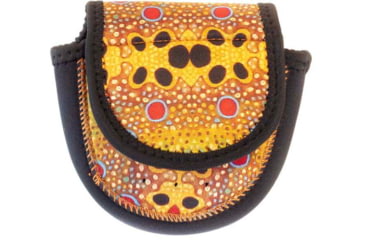 Image of Wingo Outdoors Fish Skin Reel Case, Brown Trout, Small, W-RLC-104-SM