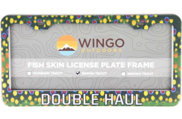 Image of Wingo Outdoors License Plate Frame, Brook Trout, Double Haul, 12 x 7 inches, W-LIC-103-DH