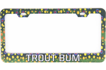 Image of Wingo Outdoors License Plate Frame, Brook Trout, Trout Bum, 12 x 7 inches, W-LIC-103-TB