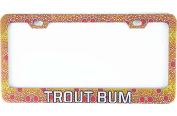 Image of Wingo Outdoors License Plate Frame, Brown Trout, Trout Bum, 12 x 7 inches, W-LIC-104-TB