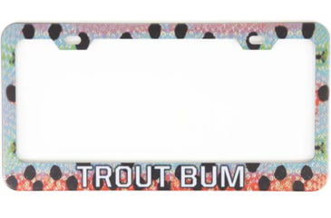 Image of Wingo Outdoors License Plate Frame, Rainbow Trout, Trout Bum, 12 x 7 inches, W-LIC-112-TB