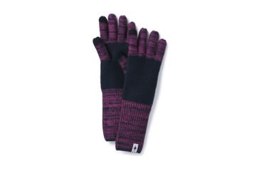 Image of Smartwool Winter Valley Stripe Glove-Unisex, Deep Navy-Meadow Mauve H, Unisex Medium, SW000451A97-1FM