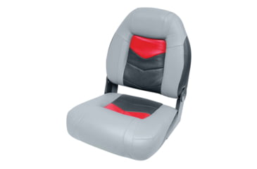 Image of Wise Pro-Angler Folding Boat Seat, Marble Grey/Regal Red/Charcoal, Medium, 3304-1881