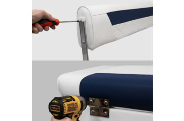 Image of Wise 70 Qt/62 Qt Swingback Cooler Back Rest/Seat Cushion Set, Brite White/Mariner Blue, Medium, 8WD156-BS-1904