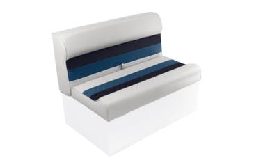 Image of Wise Deluxe Pontoon 36in Pontoon Bench Seat, White/Navy/Blue, Large, 8WD100-1008