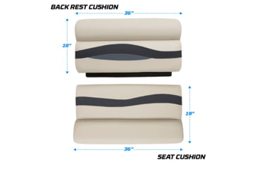 Image of Wise Premier Pontoon 36in Bench, Platinum/Mocha Java/Khaki, Large, BM1144-1066