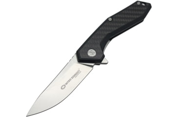 Image of WithArmour Gent Framelock G10/CF Folding Knife, 3.38 satin finish D2 tool steel blade, Black G10 handle with carbon fiber onlay, WA-082CFG