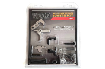 Image of WMD Guns Lower Parts Kit AR-15 Mod 3, Nitromet, NiB-X FCG, Nickel/Black, 1-NIBXLPKM3