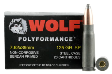 Image of Wolf 762BSP PolyFormance 7.62x39mm 125 Gr Soft Point SP 20 Bx/ 50 Cs