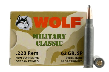 Image of Wolf MC22362SP Military Classic 223 Rem 62 Gr Soft Point SP 20 Bx/ 25 Cs 500r