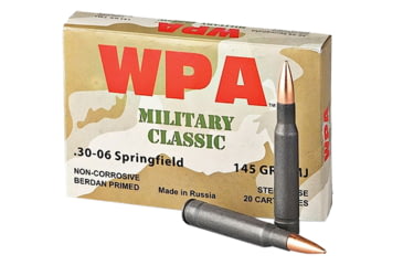 Image of Wolf MC3006FMJ145 Military Classic 30-06 Springfield 145 Gr Full Metal Jacket