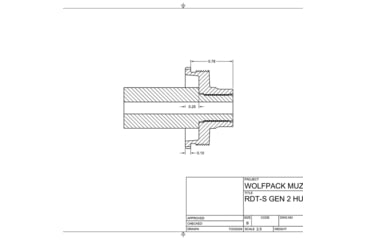 Image of Wolfpack Armory Recessed Direct Thread HUB Adapter, 5/8x24, Black Nitride, RDT5824BN
