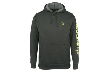 Image of Wolverine Graphic Logo Long Sleeve Hoody - Mens, Onyx Heather, Medium, W1206800-031-M