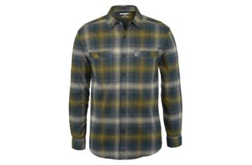 Image of Wolverine Grayson Stretch Long Sleeve Flannel Shirt - Men's, Slate Blue Plaid, Medium W1206400-446-M