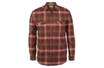 Image of Wolverine Grayson Stretch Long Sleeve Flannel Shirt - Men's, Dark Brick Plaid, Medium W1206400-624-M