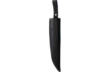 Image of Wood Jewel Bearleuku Black Fixed Blade Knife, 10.5in Overall, 5.75in Carbon Steel Blade, Black Plywood Handle, Leather Sheath, 23KL MU