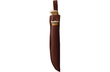 Image of Wood Jewel Big Double Fixed Blade Knife Set, 10.5in Overall w/ 5.75in Blade, 8in Overall w/ 3.63in Carbon Steel Blade, Curly Birch Handle, Leather Sheath, 23KI