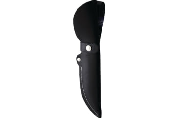 Image of Wood Jewel Child's First Knife, 7.25in Overall, 3in Carbon Steel Blunt Tip Blade, Black Plywood Handle, Leather Sheath, 23PP_ENSI BLACK