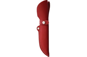 Image of Wood Jewel Child's First Knife, 7.25in Overall, 3in Carbon Steel Blunt Tip Blade, Red Plywood Handle, Leather Sheath, 23PP_ENSI RED
