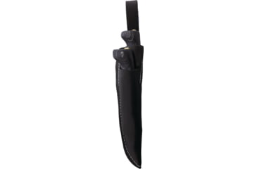 Image of Wood Jewel Fixed Blade Black Knife Set, Carbon Steel Blades, Black Plywood Handle, Leather Sheath, 23AVKM