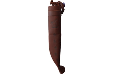 Image of Wood Jewel Little Leuku Fixed Blade Knife, 8.5in Overall, 3.5in Carbon Steel Blade, Curly Birch Handle, Leather Sheath, 23N