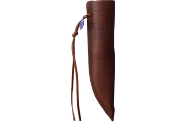 Image of Wood Jewel Mushroom Zebra Knife, 7.75in Overall, 2.25in mirror Finish Stainless Blade, Zebra Wood Handle, Leather Sheath, 92Z