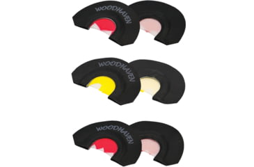 Image of Woodhaven Calls Custom Calls Pure Turkey 3 Pack Mouth Calls, Black/Red/Green, WH510