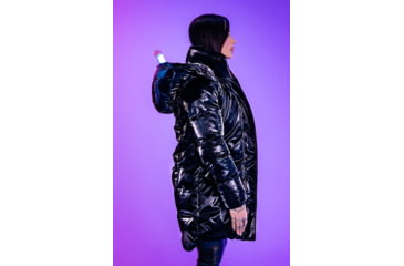 Image of Woodpecker Penguin Unquilted Long Coat - Womens, All Wet Black, L, WPW010-AWB-L