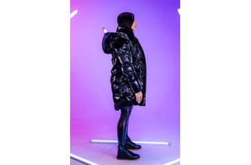 Image of Woodpecker Penguin Unquilted Long Coat - Womens, All Wet Black, L, WPW010-AWB-L