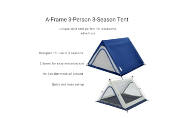 Image of Woods A-Frame 3-Person 3-Season Tent, Blue, CTI0763235N
