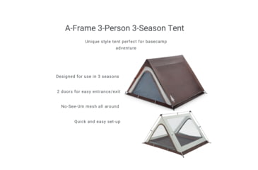 Image of Woods A-Frame 3-Person 3-Season Tent, Brown, CTI0763235