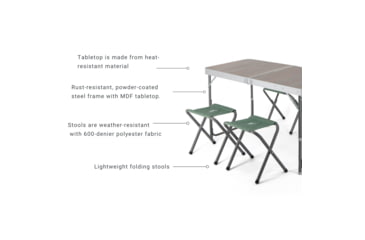 Image of Woods Folding Portable Camping Table Set w/ 4 Camping Chairs, CTI0765544